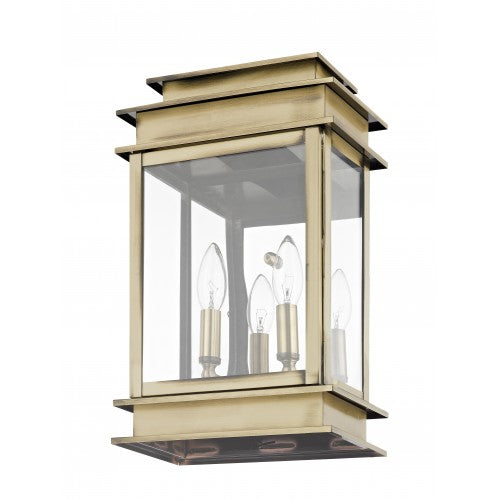 2 Light Antique Brass Outdoor Wall Lantern Lantern Livex