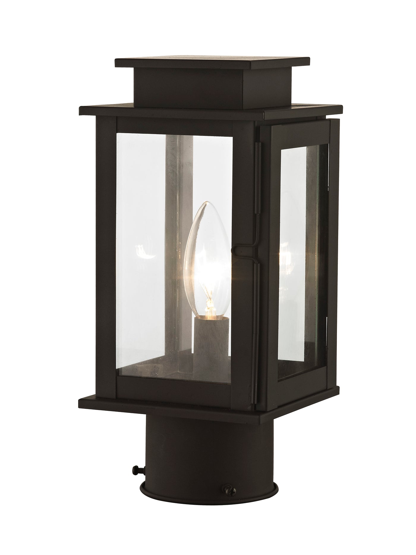 1 Light Bronze Outdoor Post Top Lantern