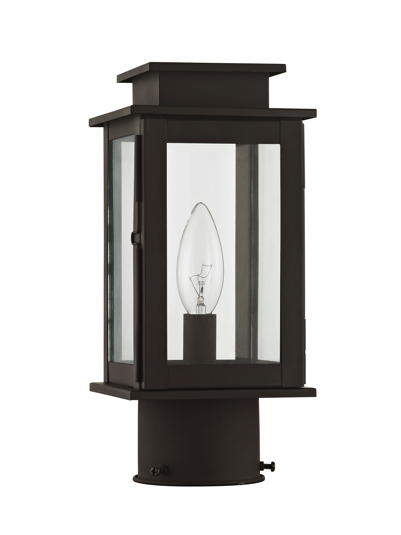 1 Light Bronze Outdoor Post Top Lantern