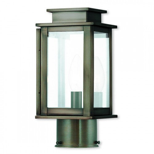 1 Light Vintage Pewter Outdoor Post Top Lantern