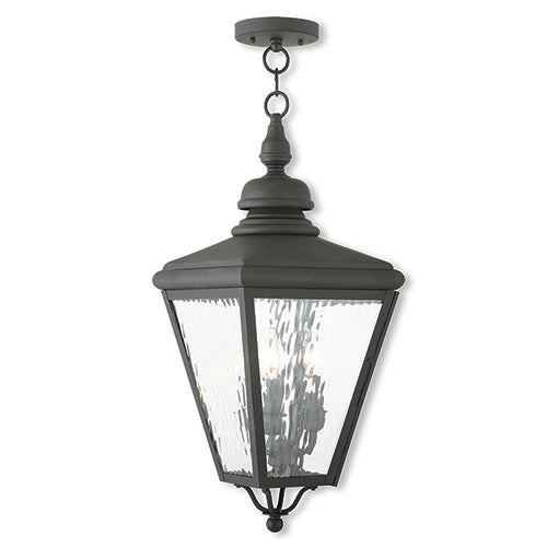 3 Light Black Outdoor Lantern Lantern Livex