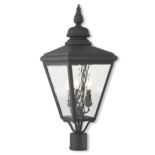 3 Light Black Post Top Lantern Lantern Livex