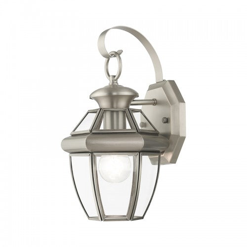 1 Light Brushed Nickel Outdoor Wall Lantern Lantern Livex