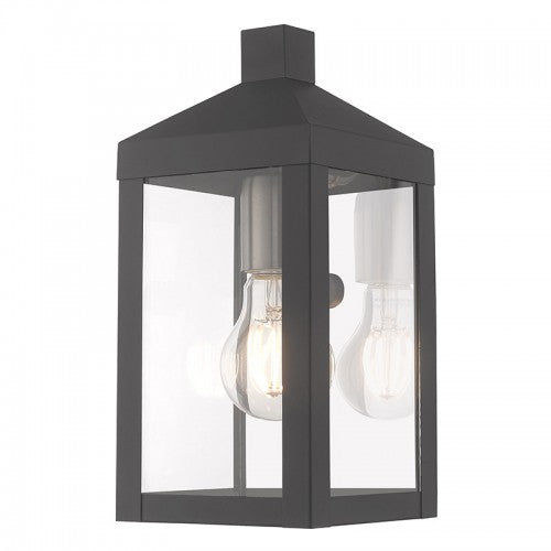 1 Light Scandinavian Gray Outdoor Wall Lantern Lantern Livex