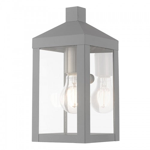 1 Light Nordic Gray Outdoor Wall Lantern Lantern Livex