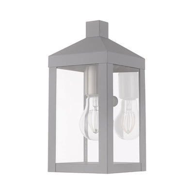 1 Light Nordic Gray Outdoor Wall Lantern Lantern Livex