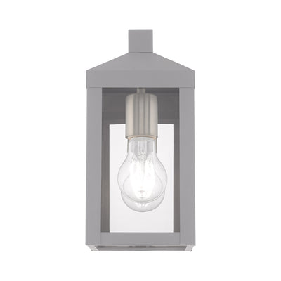 1 Light Nordic Gray Outdoor Wall Lantern Lantern Livex