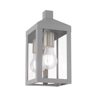 1 Light Nordic Gray Outdoor Wall Lantern Lantern Livex