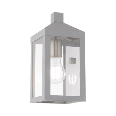 1 Light Nordic Gray Outdoor Wall Lantern Lantern Livex