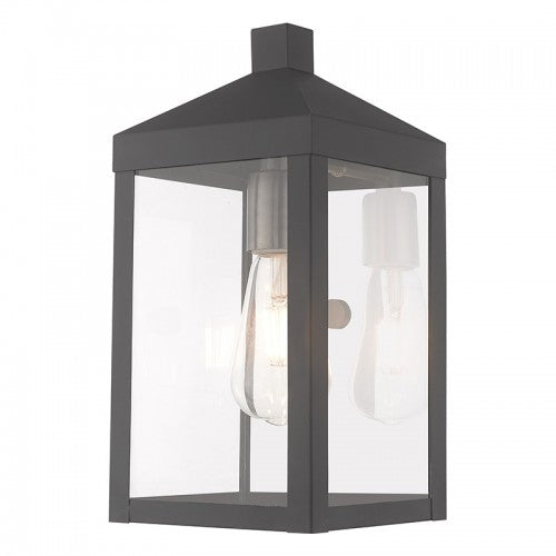 1 Light Scandinavian Gray Outdoor Wall Lantern Lantern Livex