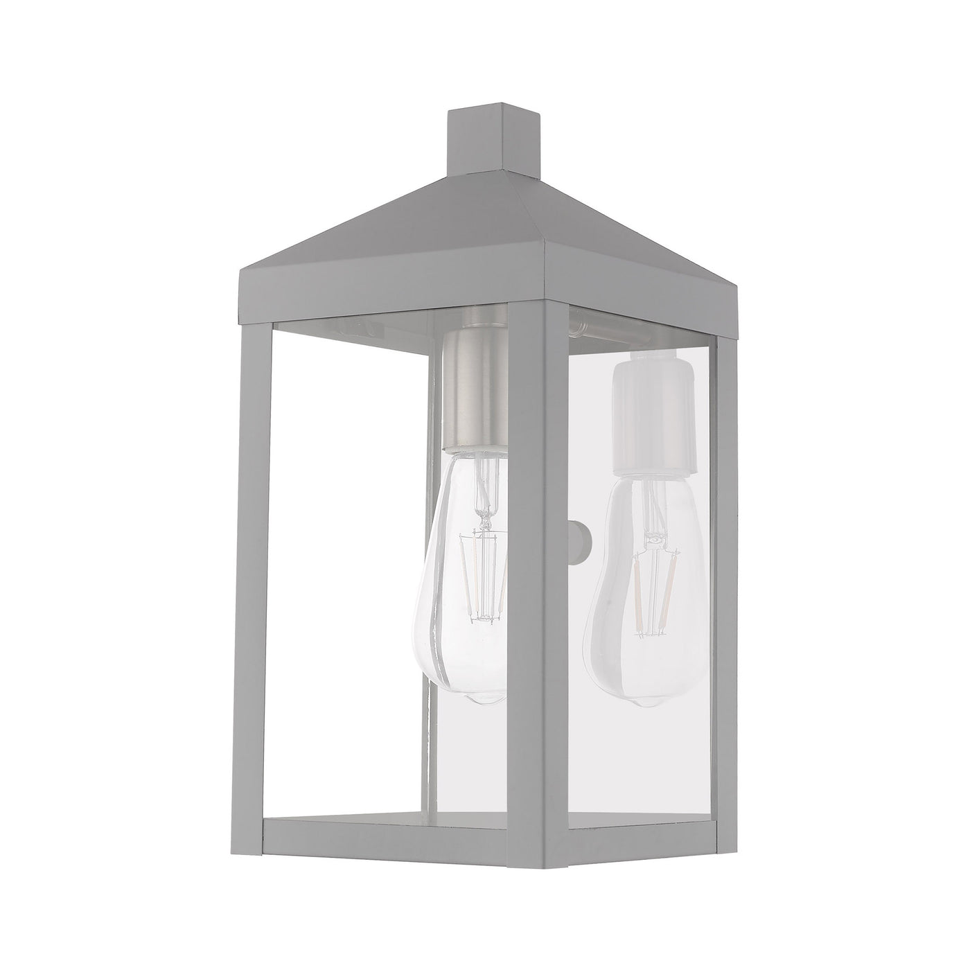 1 Light Nordic Gray Outdoor Wall Lantern Lantern Livex