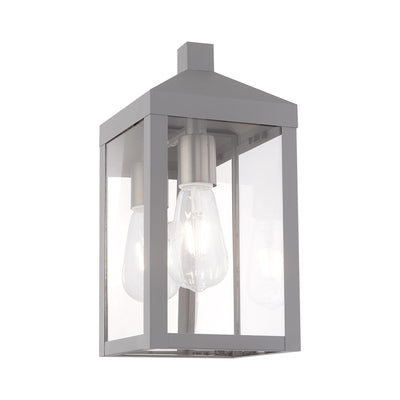 1 Light Nordic Gray Outdoor Wall Lantern Lantern Livex