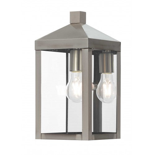 1 Light Brushed Nickel Outdoor Wall Lantern Lantern Livex