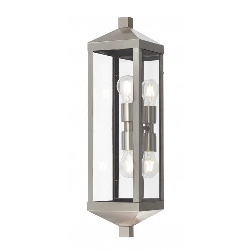 2 Light Brushed Nickel Outdoor Wall Lantern Lantern Livex