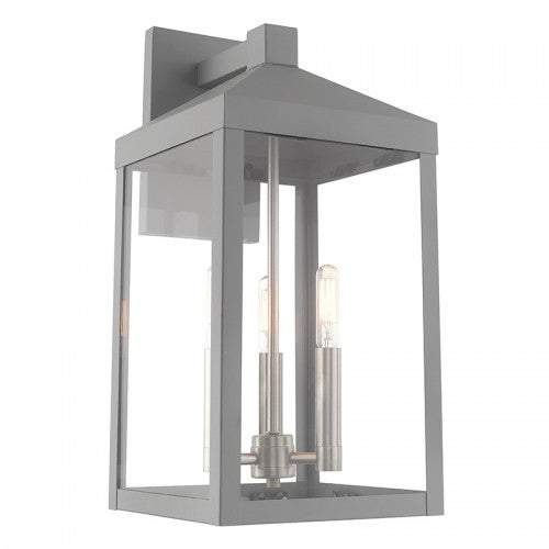 3 Light Nordic Gray Outdoor Wall Lantern Lantern Livex