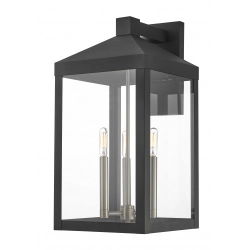 3 Light Black Outdoor Wall Lantern Lantern Livex