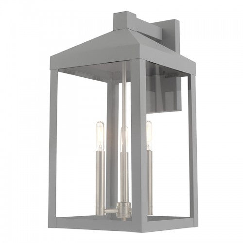 3 Light Nordic Gray Outdoor Wall Lantern Lantern Livex