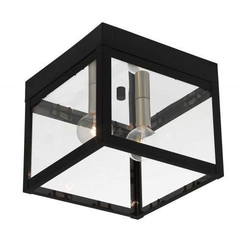 2 Light Black Outdoor Ceiling Mount Exterior Livex
