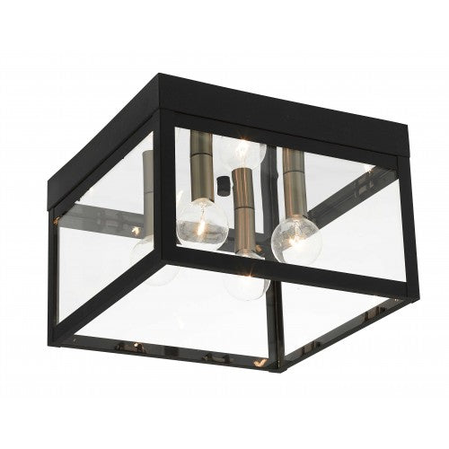4 Light Black Outdoor Ceiling Mount Exterior Livex
