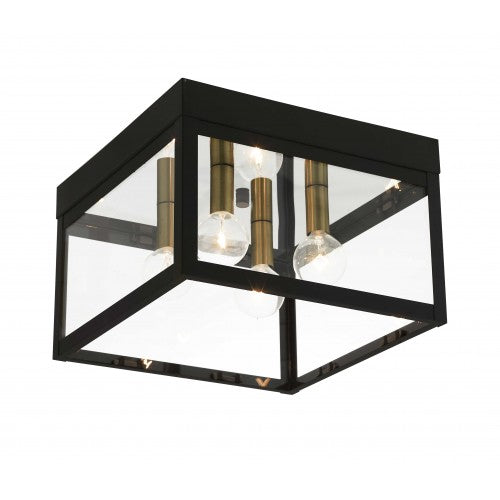 4 Light Bronze Outdoor Ceiling Mount Exterior Livex