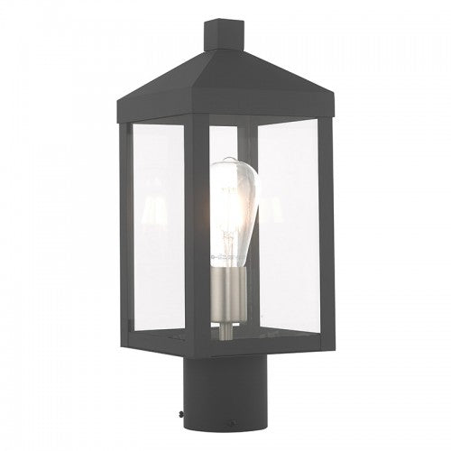 1 Light Scandinavian Gray Outdoor Post Top Lantern Post Livex