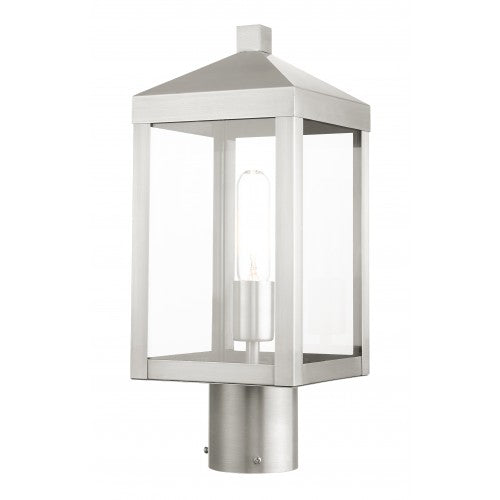 1 Light Brushed Nickel Outdoor Post Top Lantern Post Livex