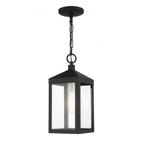 1 Light Black Outdoor Pendant Lantern Post Livex