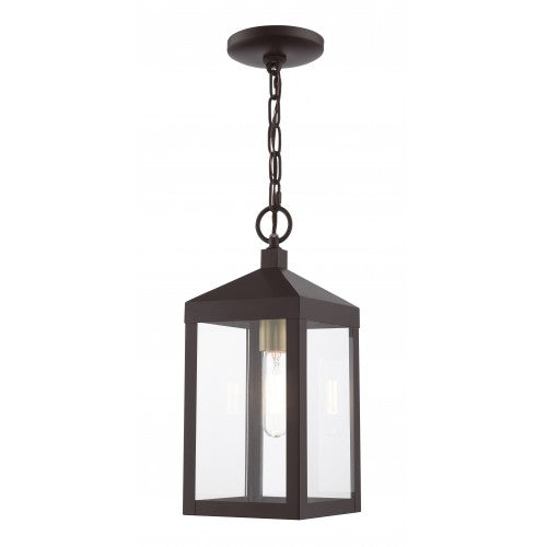 1 Light Bronze Outdoor Pendant Lantern Post Livex