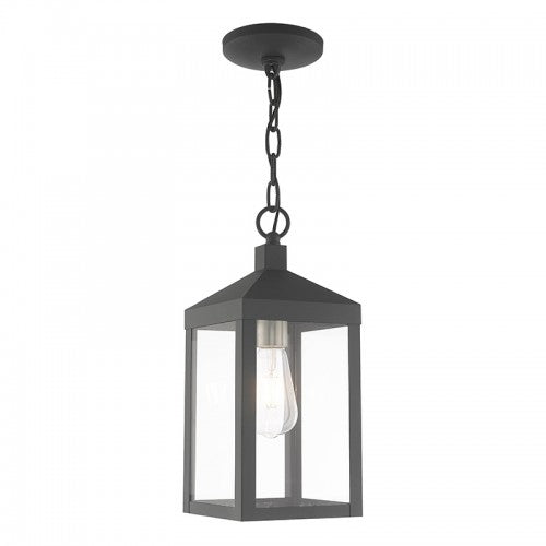 1 Light Scandinavian Gray Outdoor Pendant Lantern Post Livex