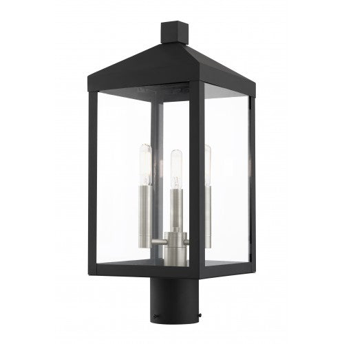 3 Light Black Outdoor Post Top Lantern Post Livex