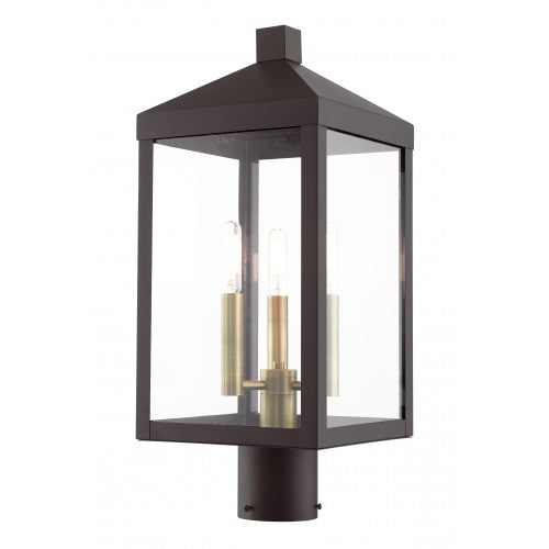 3 Light Bronze Outdoor Post Top Lantern Post Livex