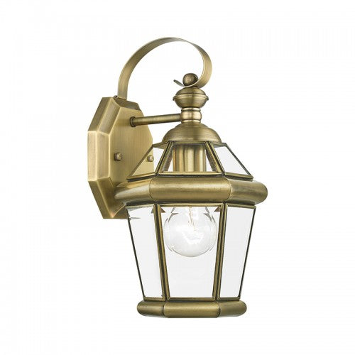 1 Light Antique Brass Outdoor Wall Lantern Exterior Livex