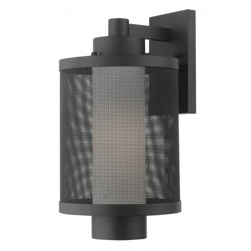 1 Light Textured Black Wall Lantern Lantern Livex
