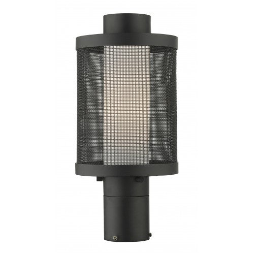 1 Light Textured Black Post Top Light Post Livex