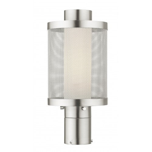 1 Light Brushed Nickel Post Top Light Post Livex