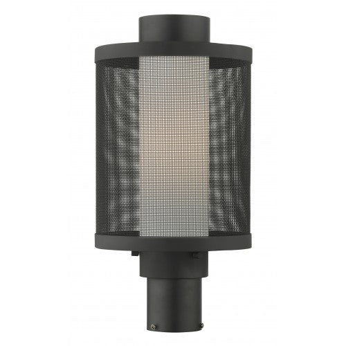 1 Light Texture Black Post Top Light Post Livex