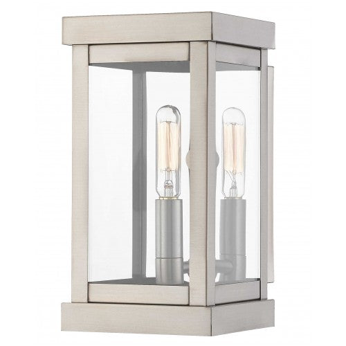 1 Light Brushed Nickel Outdoor Wall Lantern Lantern Livex