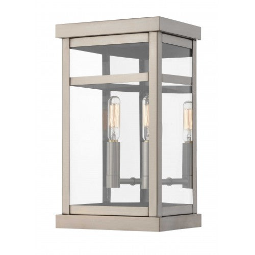 2 Light Brushed Nickel Outdoor Wall Lantern Lantern Livex
