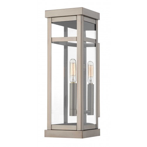1 Light Brushed Nickel Outdoor Wall Lantern Lantern Livex