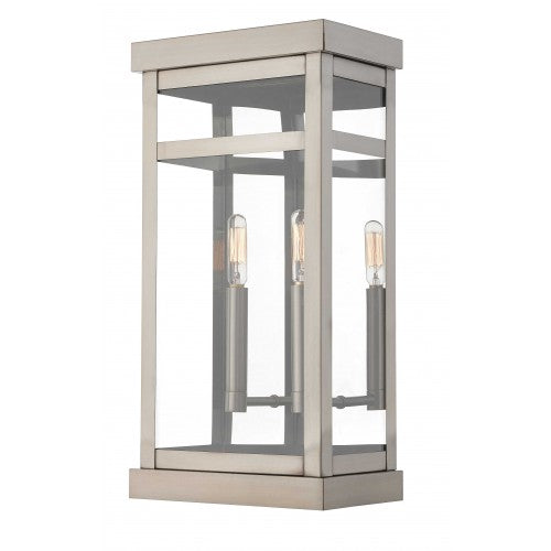 2 Light Brushed Nickel Outdoor Wall Lantern Lantern Livex