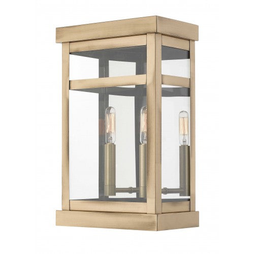 2 Light Antique Brass Outdoor Wall Lantern Lantern Livex