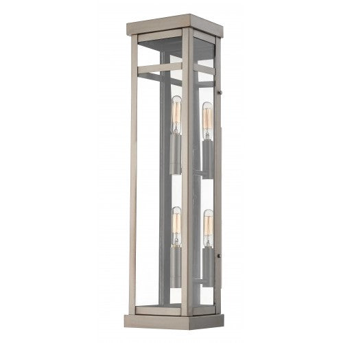 2 Light Brushed Nickel Outdoor Wall Lantern Lantern Livex