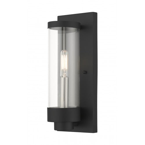 1 Light Textured Black Outdoor ADA Wall Lantern Lantern Livex