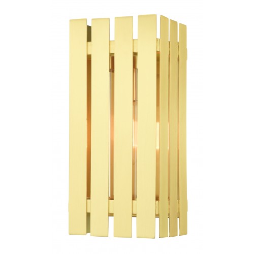 1 Light Satin Brass Outdoor Wall Lantern Exterior Livex