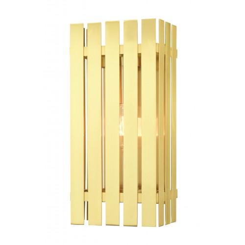 1 Light Satin Brass Outdoor Wall Lantern Exterior Livex