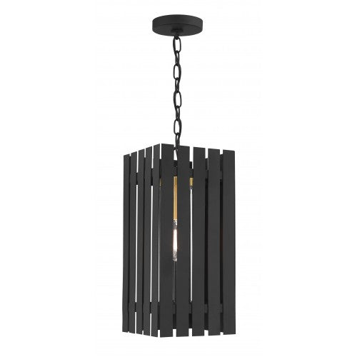 1 Light Black Outdoor Pendant Lantern Exterior Livex