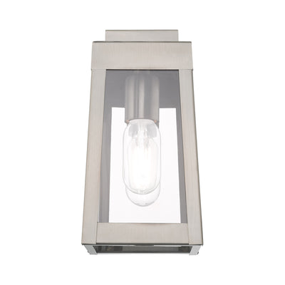 1 Light Brushed Nickel Outdoor Wall Lantern Exterior Livex