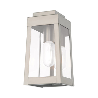 1 Light Brushed Nickel Outdoor Wall Lantern Exterior Livex