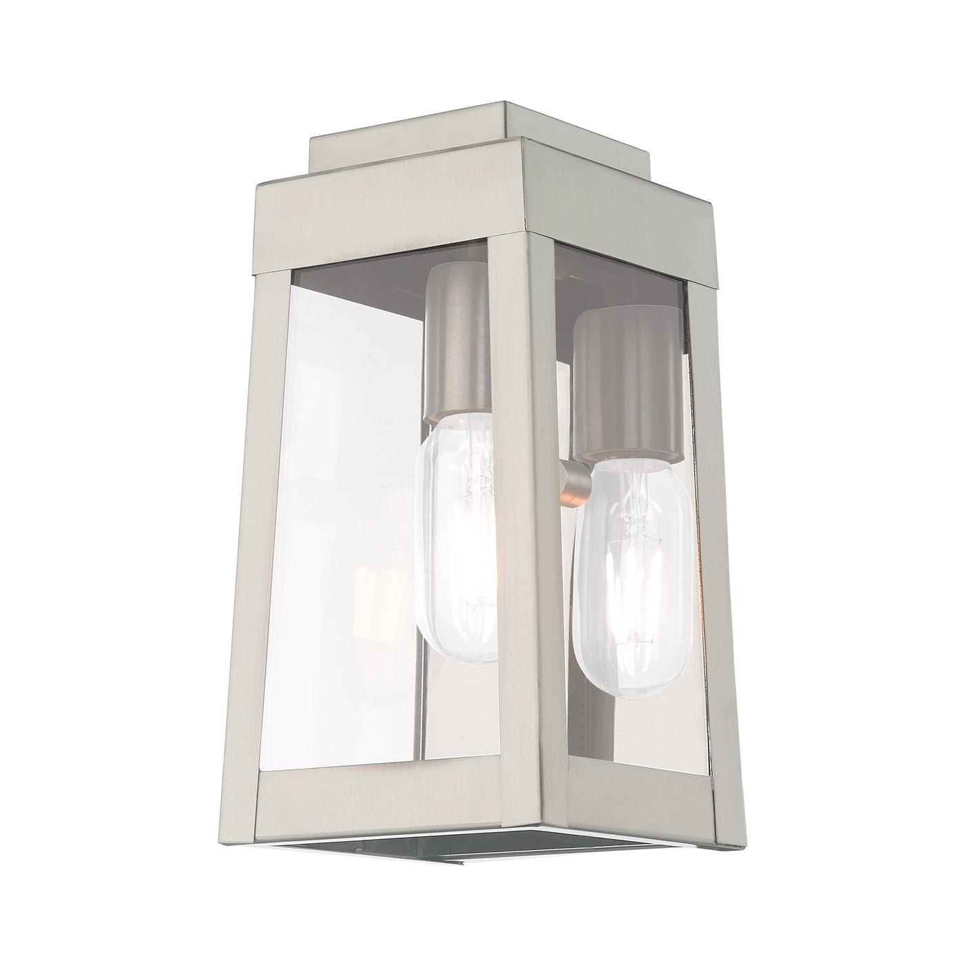 1 Light Brushed Nickel Outdoor Wall Lantern Exterior Livex