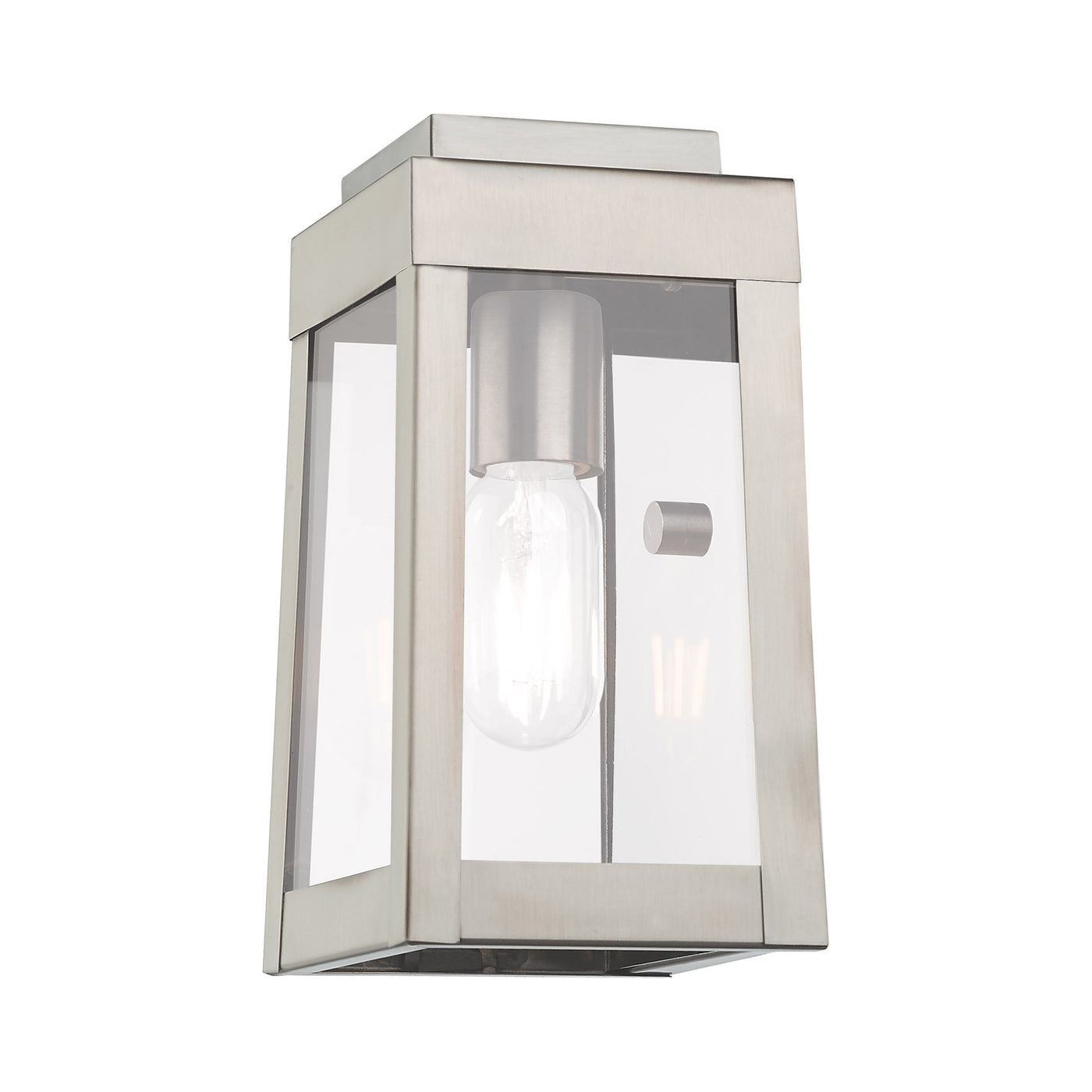 1 Light Brushed Nickel Outdoor Wall Lantern Exterior Livex